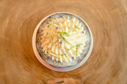 Pear & Almonds cake w Mascarpone Chantilly